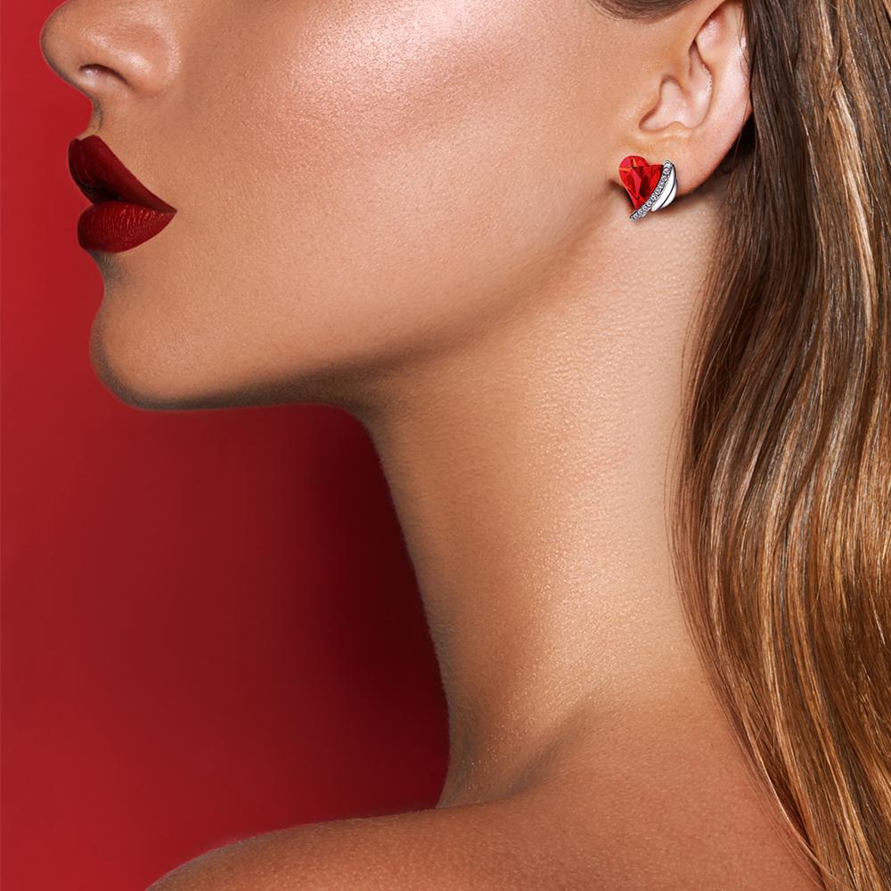 ★SWAROVSKI★Lovely Stud Earrings ハート クリスタル ピアス Lovely stud earrings, Heart, White, Rose gold-tone plated