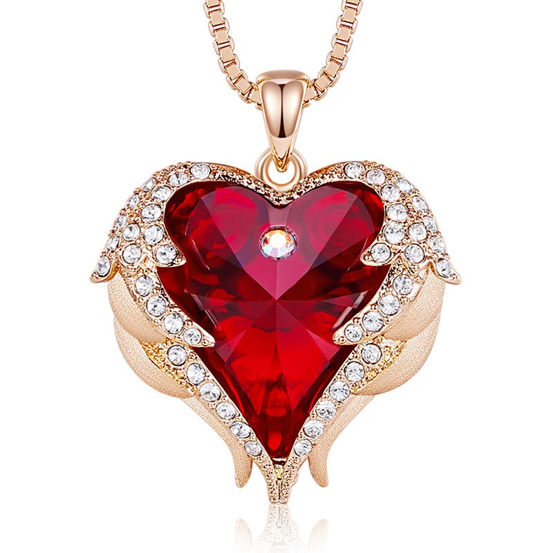 Swarovski angel store heart necklace