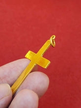 Simple Gold Cross Pendant, 23 K Gold