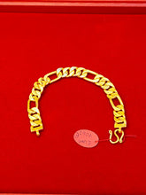 23K Gold Figaro Bracelet - High-Purity British Jewelry