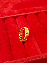 23K Gold Cuban Link Ring - Solid High-Purity British Jewelry