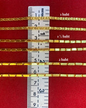 23K Gold Bar Link Chain - British Jewelry