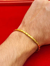 23K Gold Barrel Link Bracelet