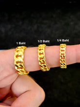 23K Gold Cuban Link Ring - Solid High-Purity British Jewelry