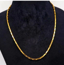 23K Gold Bar Link Chain - British Jewelry
