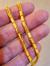 23K Gold Bar Link Chain - British Jewelry