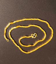 23K Gold Bar Link Chain - British Jewelry