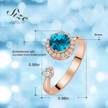 Birthstone Ring With Crystals From Swarovski Gold Color Adjustable