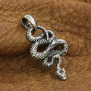 Unique 925 Silver Venomous Snake Pendant Necklace Chain