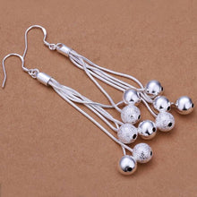 Trendy Silver Dangled Sphere Earrings