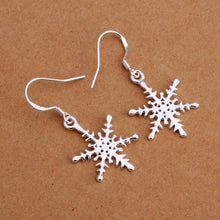 Winter Snowflake Silver Dangle Earring