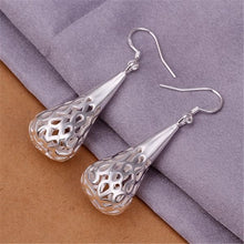 Silver plated Hollow Teardrop designed Earrings