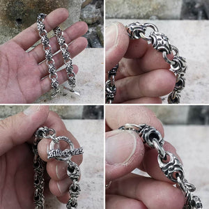 Sterling Silver Cross Link Handcrafted Bracelet