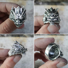 Sterling Silver Dragon Head Ring   US Size 7~15
