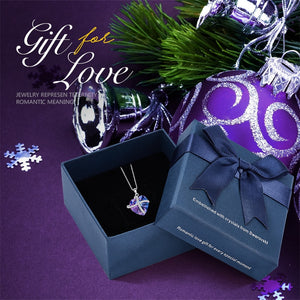 Purple Heart Crystal Swarovski Necklace Pendant