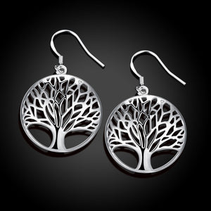 Amazing Tree Of Life Silver Earrings