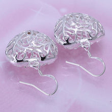 Classy Silver Plated Hollow Heart Dangle Earrings