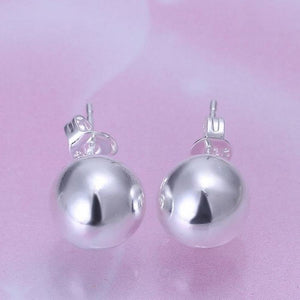 10MM Classic Quality Silver Stud  Earring