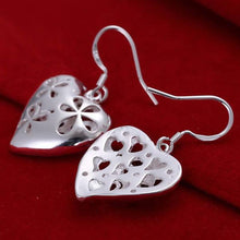 Silver Hollow Heart Earring Jewelry