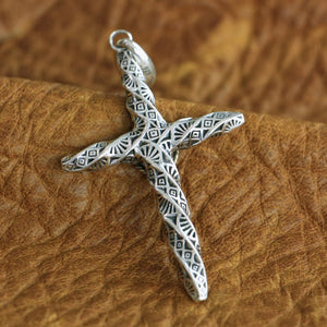 Sterling Silver Torsional Column Cross Necklace Chain Pendant