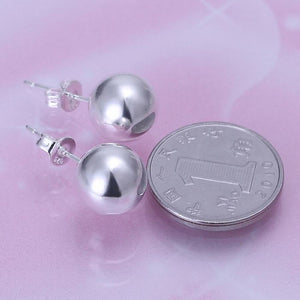 10MM Classic Quality Silver Stud  Earring