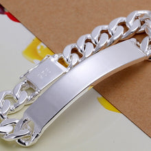 Plated Silver 10MM Men's Geometric Bracelet