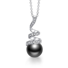Fancy White Pearl Swirling Pendant Necklace Chain