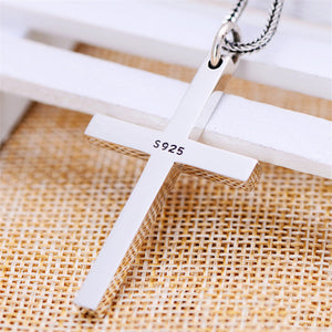 Solid Silver Cross Pendant Necklace Chain