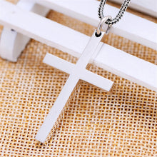 Solid Silver Cross Pendant Necklace Chain