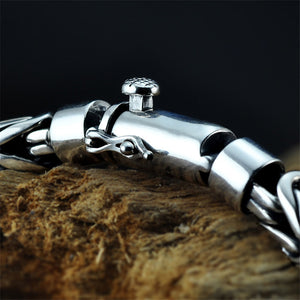 Sterling Silver Men's Bracelet Singapore Style Heavy Clasp