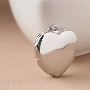 Genuine Sterling Silver Heart Shaped Photo Frame Locket Necklace Pendant Chain