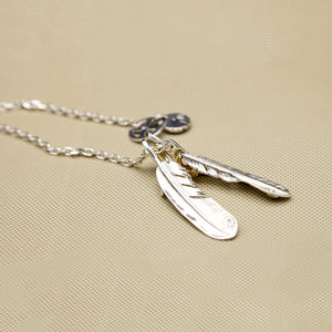 Sterling Silver Necklace Eagle Claw Feather Chain Pendant