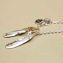 Sterling Silver Necklace Eagle Claw Feather Chain Pendant