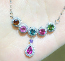 Natural Opal Necklace Sterling Silver Chain gems Fine jewelry