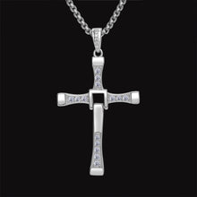 Fast & Furious Cross Zircon Necklace & Silver Box Chain