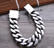Solid Sterling Silver Unisex Large Chain Link Heavy Wide Bracelet