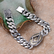 Sterling Silver Unisex God Eye Cross Vintage Bracelet